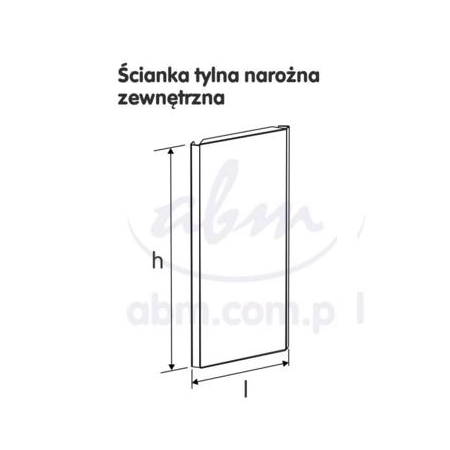 Ścianka tylna 45 stopni narożna zewnętrzna 20 cm